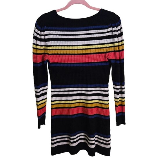 Free People Gidget Sweater Dress V Neck Long Puff Sleeve Retro Size XS - Picture 3 of 15